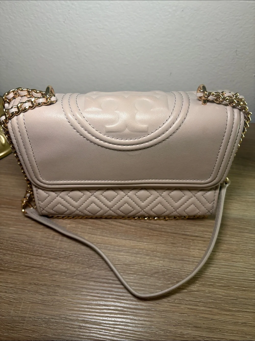 Tory Burch Quilted Shoulder Bag in Light Blush-USED AS IS
